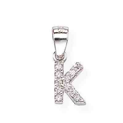 Amen Stříbrný přívěsek se zirkony Písmeno K Letterami L-K + 2 měsíce na vrácení zboží