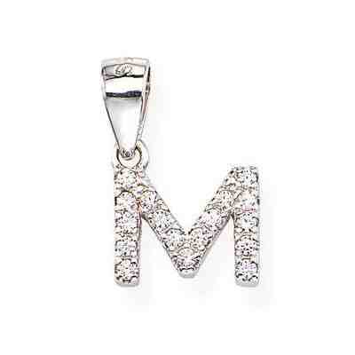 Amen Stříbrný přívěsek se zirkony Písmeno M Letterami L-M + 2 měsíce na vrácení zboží