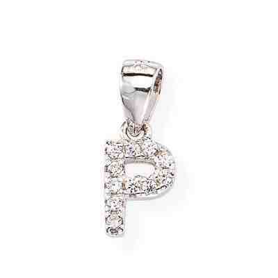 Amen Stříbrný přívěsek se zirkony Písmeno P Letterami L-P + 2 měsíce na vrácení zboží