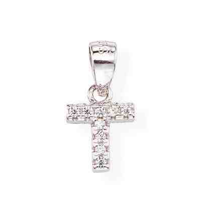 Amen Stříbrný přívěsek se zirkony Písmeno T Letterami L-T + 2 měsíce na vrácení zboží