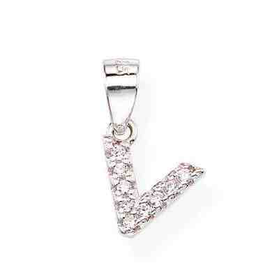 Amen Stříbrný přívěsek se zirkony Písmeno V Letterami L-V + 2 měsíce na vrácení zboží