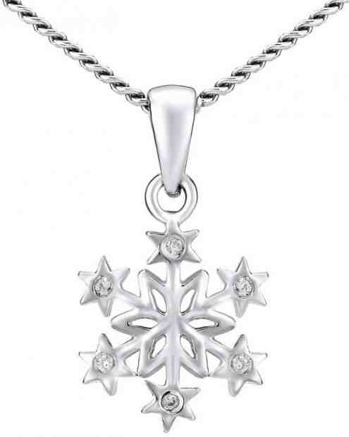 Silvego Stříbrný náhrdelník Sněhová vločka ZTJ81189VSW (řetízek, přívěsek) + 2 měsíce na vrácení zboží
