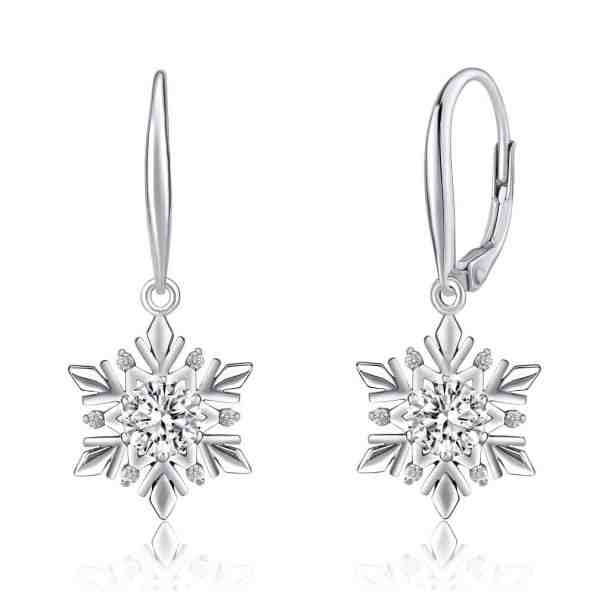 Silvego Elegantní stříbrné náušnice Sněhová vločka JJJE0811sw + 2 měsíce na vrácení zboží
