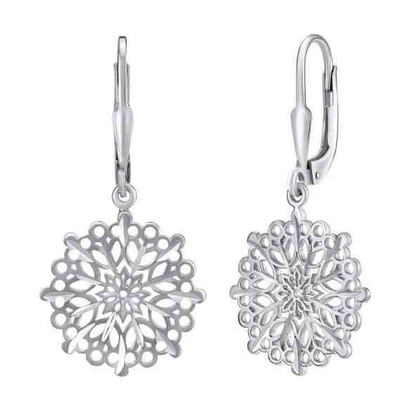Silvego Zimní stříbrné náušnice Sněhová vločka ZTJT1A62754 + 2 měsíce na vrácení zboží
