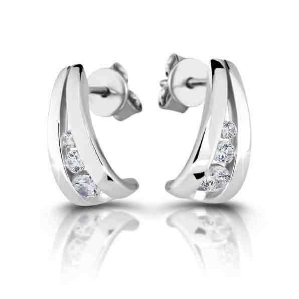 Modesi Módní stříbrné náušnice se zirkony M23074 + 2 měsíce na vrácení zboží