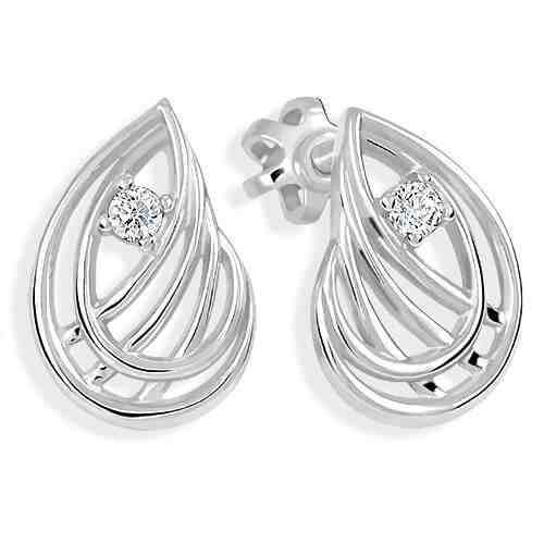 Brilio Silver Půvabné stříbrné náušnice se zirkony 436 001 00543 04 + 2 měsíce na vrácení zboží