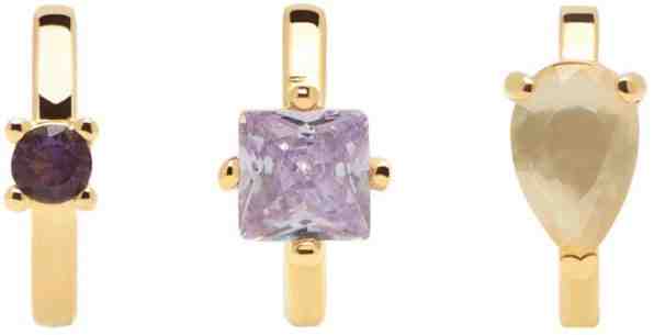 PDPAOLA Sada pozlacených asymetrických náušnic ze stříbra ARCH Bundle BU01-015-U + 2 měsíce na vrácení zboží