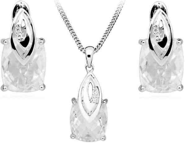 JVD Oslnivá sada stříbrných šperků (přívěsek, náušnice) + 2 měsíce na vrácení zboží