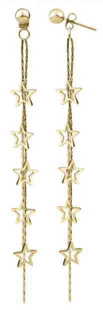 Troli Krásné visací náušnice s hvězdičkami 2v1 Gold + 2 měsíce na vrácení zboží