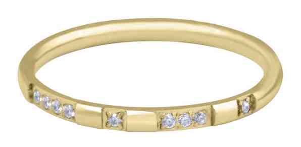 Troli Pozlacený minimalistický prsten z oceli se zirkony Gold 56 mm + 2 měsíce na vrácení zboží