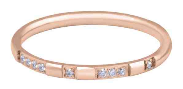 Troli Pozlacený minimalistický prsten z oceli se zirkony Rose Gold 52 mm + 2 měsíce na vrácení zboží