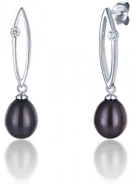 JVD Stříbrné náušnice s tmavými perlami SVLE0166SD2P500 + 2 měsíce na vrácení zboží