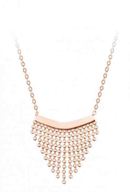 Troli Moderní ocelový náhrdelník s ozdobou Chains Rose Gold + 2 měsíce na vrácení zboží