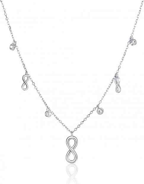 JVD Stříbrný náhrdelník se symboly Nekonečno SVLN0144XH2BI42 + 2 měsíce na vrácení zboží