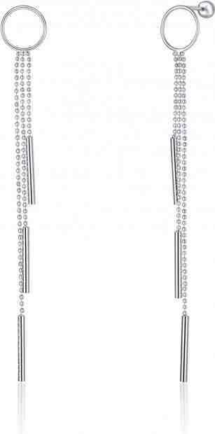 JVD Elegantní dlouhé stříbrné náušnice SVLE0808XE90000 + 2 měsíce na vrácení zboží