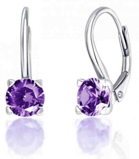 JVD Stříbrné náušnice s fialovými zirkony SVLE0503XF3F106 + 2 měsíce na vrácení zboží
