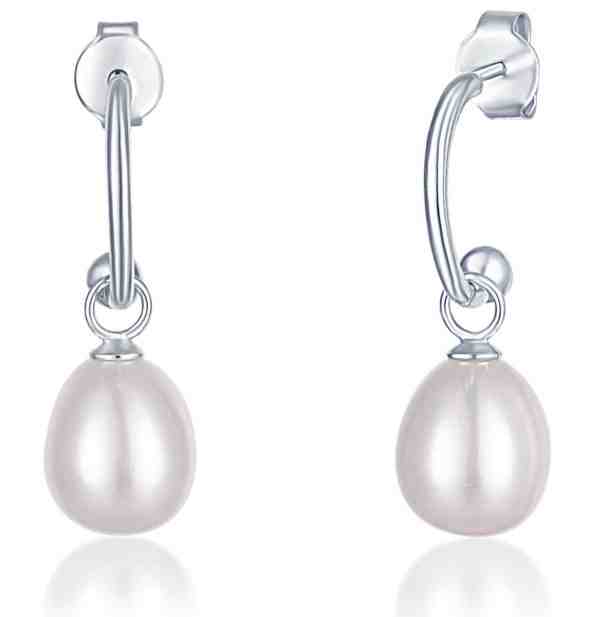JVD Stříbrné půlkruhové náušnice s pravými sladkovodními perlami SVLE0375SH2P100 + 2 měsíce na vrácení zboží