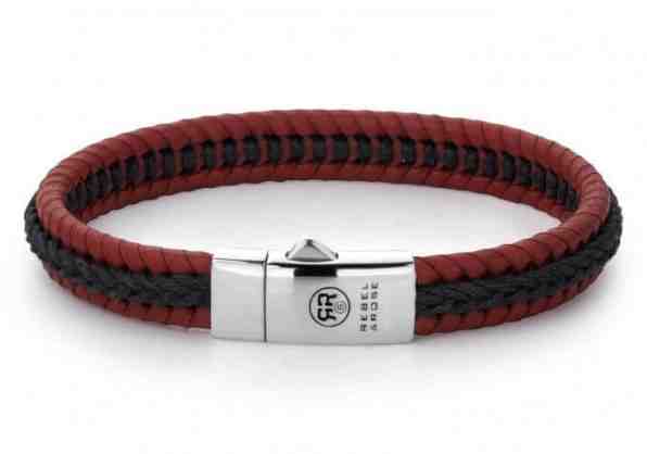 Rebel&Rose Pánský kožený náramek Braided Flat Dual Twisted RR-L0067-S 21 cm - XL + 2 měsíce na vrácení zboží