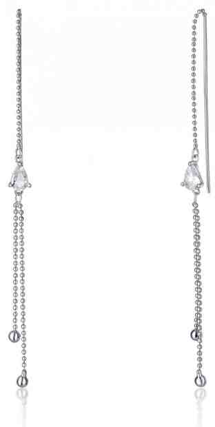 JVD Dlouhé stříbrné náušnice se zirkony SVLE0804XE90000 + 2 měsíce na vrácení zboží