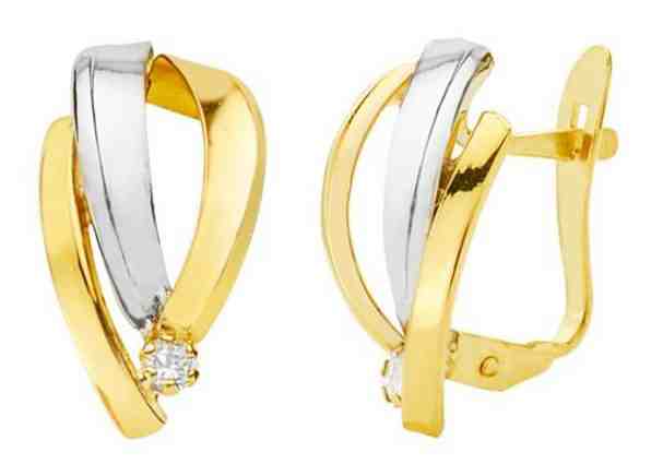 JVD Stylové bicolor náušnice se zirkony SVLE0871XH2BK00 + 2 měsíce na vrácení zboží