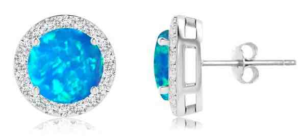 JVD Stříbrné náušnice pecky se syntetickými opály SVLE0847XH2O300 + 2 měsíce na vrácení zboží