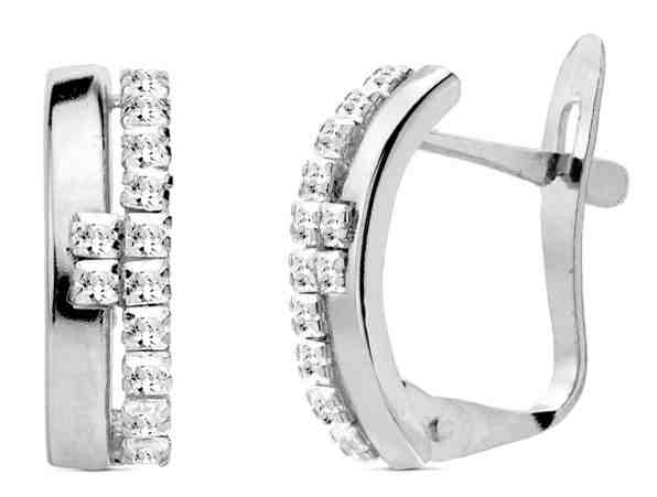 JVD Módní stříbrné náušnice se zirkony SVLE0870XH2BI00 + 2 měsíce na vrácení zboží