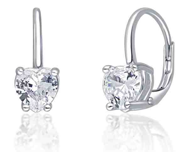 JVD Romantické stříbrné náušnice se zirkony SVLE0747XH2BI00 + 2 měsíce na vrácení zboží