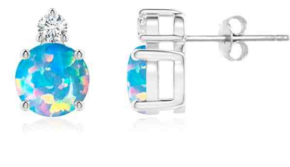 JVD Něžné stříbrné náušnice s tyrkysovými syntetickými opály SVLE0846XH2O500 + 2 měsíce na vrácení zboží