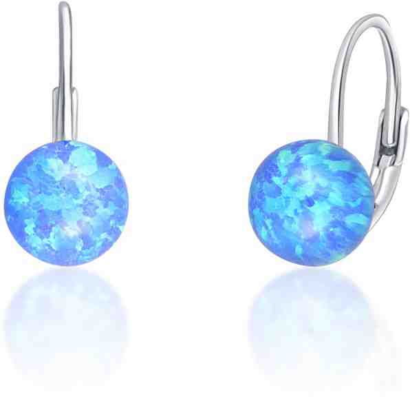 JVD Jemné stříbrné náušnice s modrými syntetickými opály SVLE0783XF6O300 + 2 měsíce na vrácení zboží