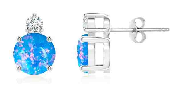 JVD Něžné stříbrné náušnice s modrými syntetickými opály SVLE0846XH2O300 + 2 měsíce na vrácení zboží