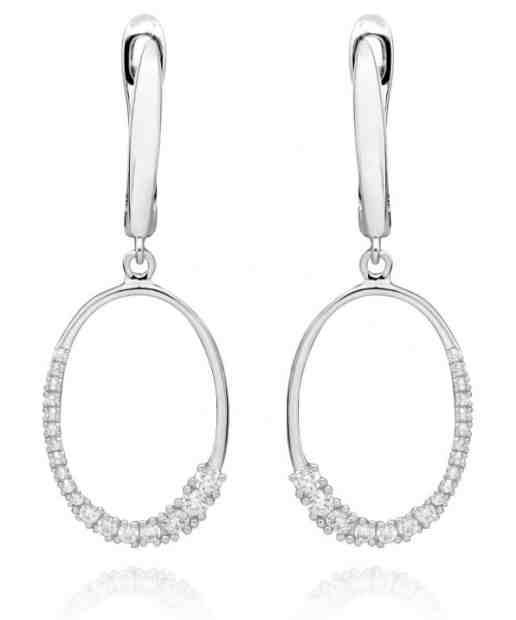 JVD Módní stříbrné náušnice se zirkony SVLE0327SH8BI00 + 2 měsíce na vrácení zboží