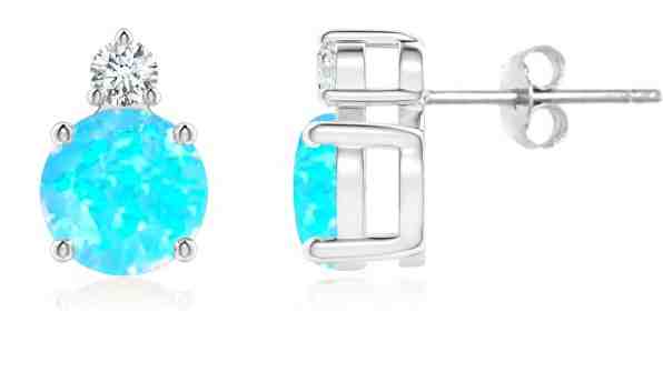 JVD Třpytivé stříbrné náušnice se zářivými syntetickými opály SVLE0846XH2O200 + 2 měsíce na vrácení zboží