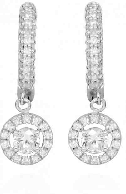 JVD Slušivé stříbrné náušnice kruhy s přívěsky SVLE0339SH8BI00 + 2 měsíce na vrácení zboží