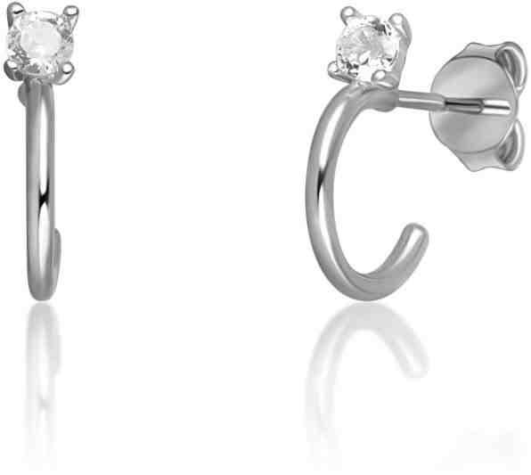 JVD Stříbrné náušnice kruhy s čirými zirkony SVLE0700XH2BI00 + 2 měsíce na vrácení zboží