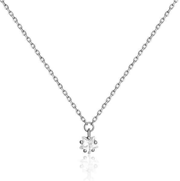 JVD Stříbrný náhrdelník s čirým zirkonem SVLN0363SH2BI42 + 2 měsíce na vrácení zboží