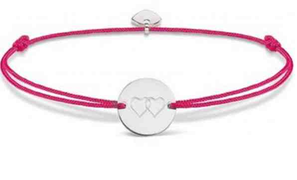 JVD Šňůrkový růžový kabala náramek Dvě srdce SVLB0139XH20000 + 2 měsíce na vrácení zboží