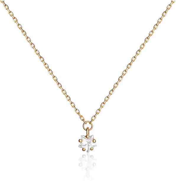 JVD Pozlacený náhrdelník s čirým zirkonem SVLN0363SH2GO42 + 2 měsíce na vrácení zboží