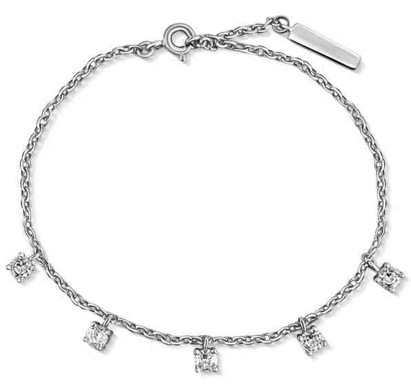 JVD Stříbrný náramek se zirkony SVLB0365SH2BI17 + 2 měsíce na vrácení zboží