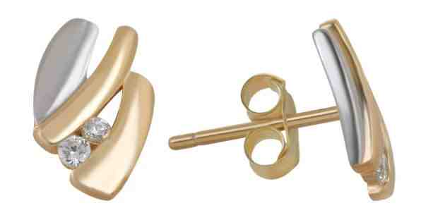 JVD Módní bicolor náušnice se zirkony SVLE0650XH2BK00 + 2 měsíce na vrácení zboží