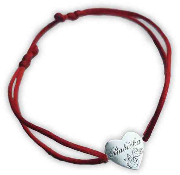 Praqia Šňůrkový červený kabala náramek Babička KA6304 + 2 měsíce na vrácení zboží