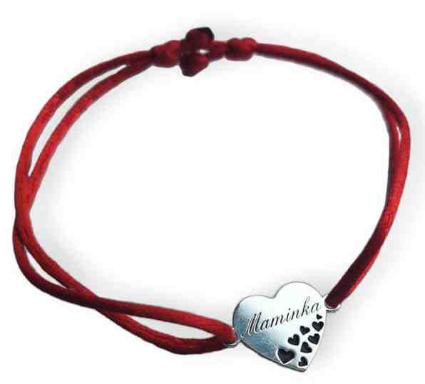 Praqia Šňůrkový červený kabala náramek Maminka KA6305 + 2 měsíce na vrácení zboží
