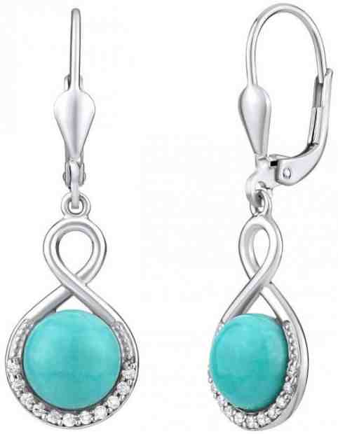 Silvego Stříbrné náušnice s přírodním Tyrkysem JST14710TU + 2 měsíce na vrácení zboží