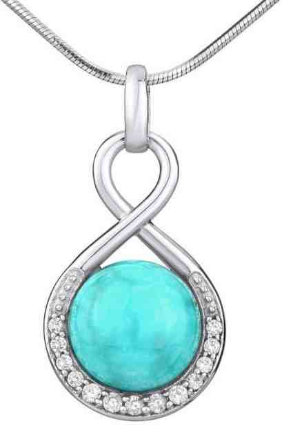 Silvego Stříbrný přívěsek s přírodním Tyrkysem JST14709TU + 2 měsíce na vrácení zboží