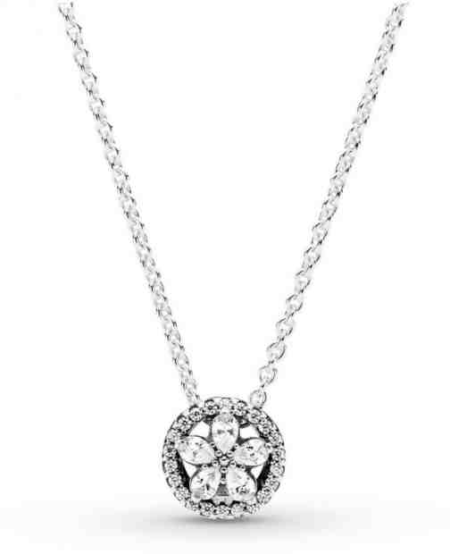Pandora Třpytivý stříbrný náhrdelník Sparkling Snowflake 399230C01-45 (řetízek, přívěsek) + 2 měsíce na vrácení zboží