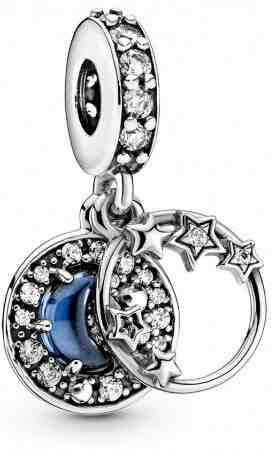 Pandora Dvojitý stříbrný přívěsek Night Sky Crescent Moon 799216C01 + 2 měsíce na vrácení zboží