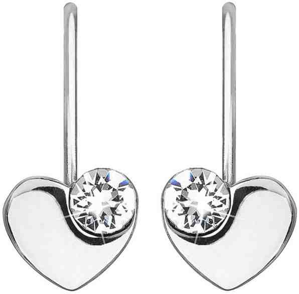 Evolution Group Stříbrné srdíčkové náušnice s krystaly Swarovski 31299.1 bílé + 2 měsíce na vrácení zboží