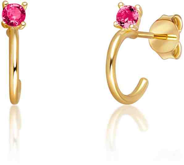 JVD Něžné pozlacené náušnice kruhy ze stříbra se zirkony SVLE0700XH2GR00 + 2 měsíce na vrácení zboží