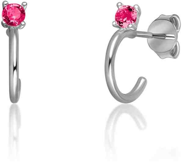 JVD Něžné stříbrné náušnice kruhy se zirkony SVLE0700XH2R100 + 2 měsíce na vrácení zboží