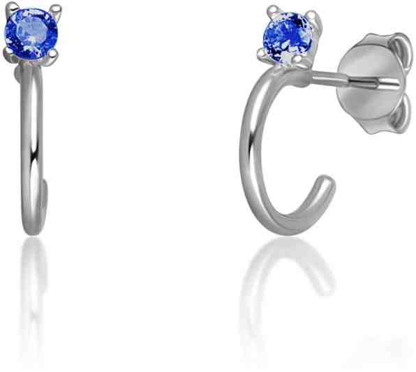 JVD Něžné stříbrné náušnice kruhy se zirkony SVLE0700XH2M100 + 2 měsíce na vrácení zboží