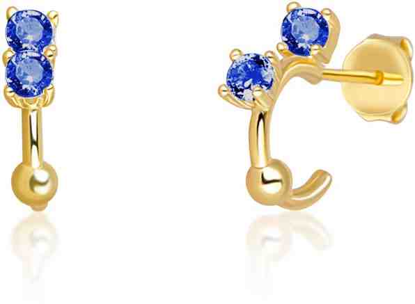 JVD Pozlacené náušnice kruhy ze stříbra s modrými zirkony SVLE0701XH2GM00 + 2 měsíce na vrácení zboží